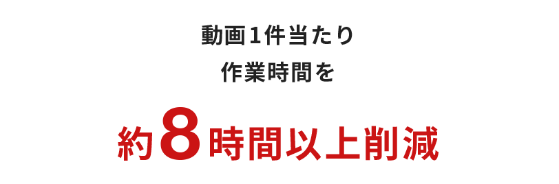 動画1件当たり、作業時間を約8時間短縮