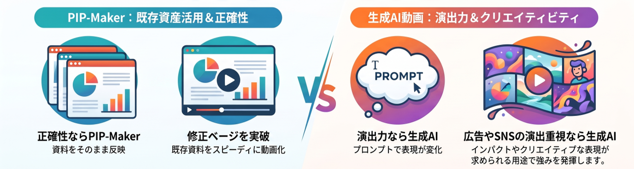PIP-Maker動画と生成AI動画の比較